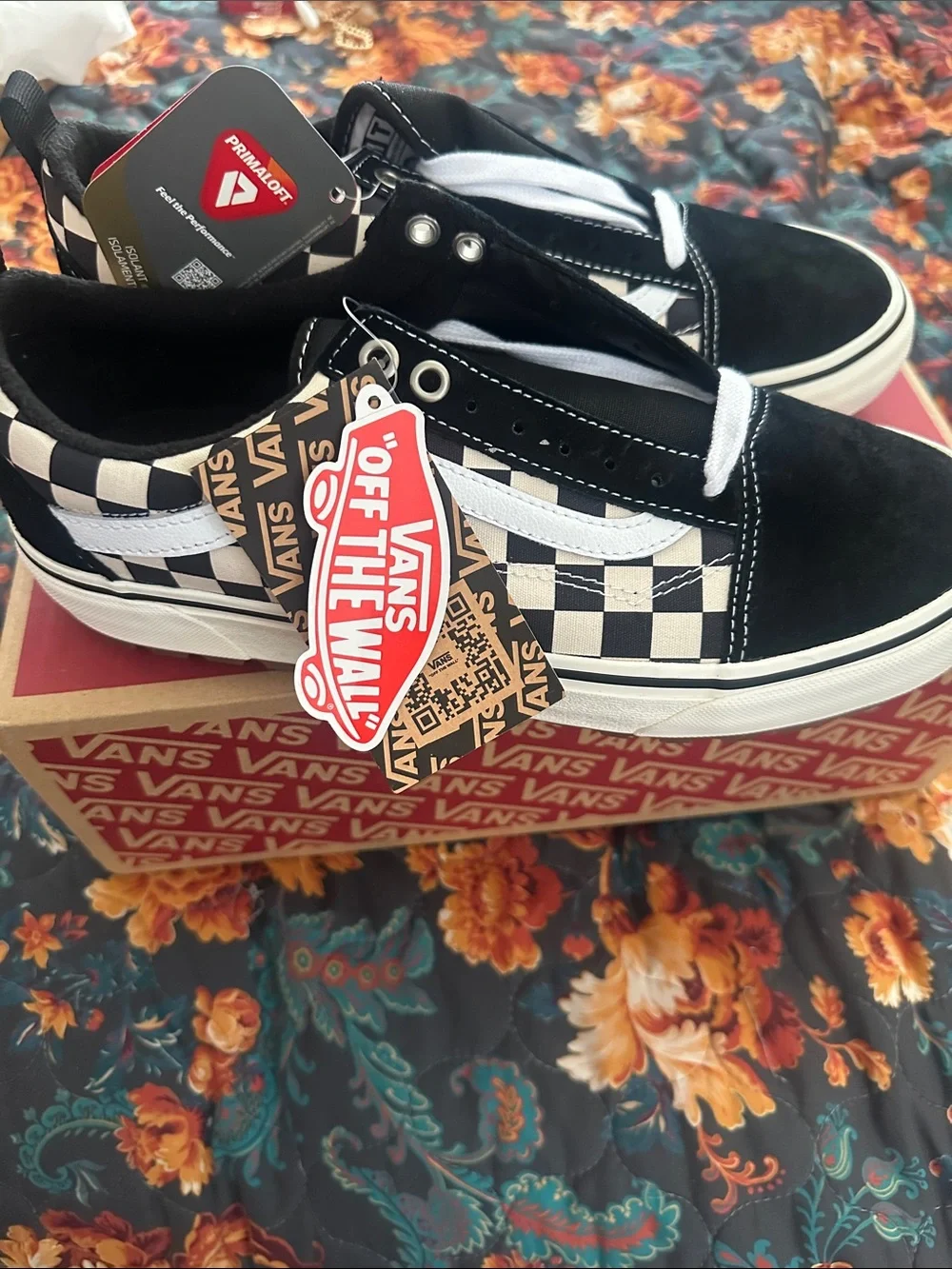 Vans Old Skool Checkerboard Slip-On - Black & White - Picture 1 of 8